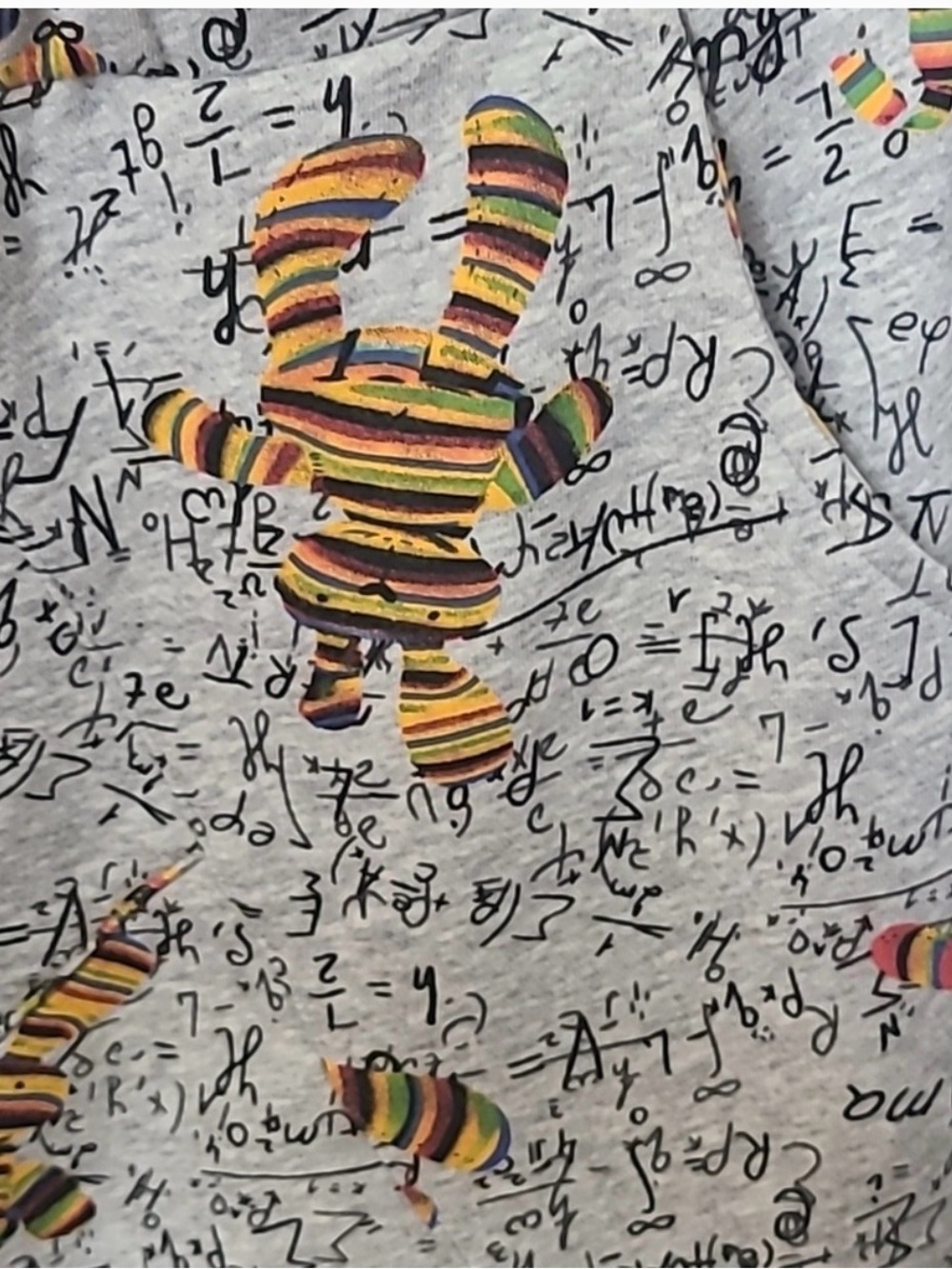 PERFECT FOR A MATH TEACHER!!! Easel Gray Multicolor Graphic Print Joggers - Picture 5 of 5